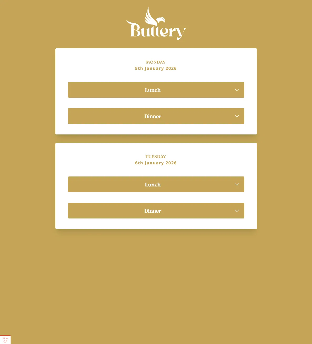 Menu System Frontend